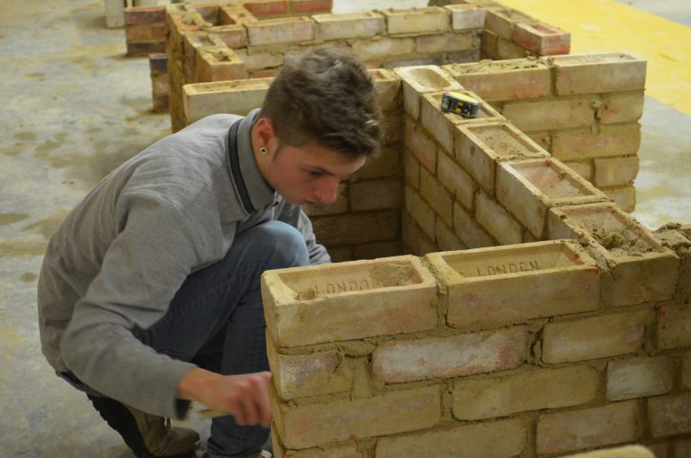 Brickwork student at Newton Abbot Campus.