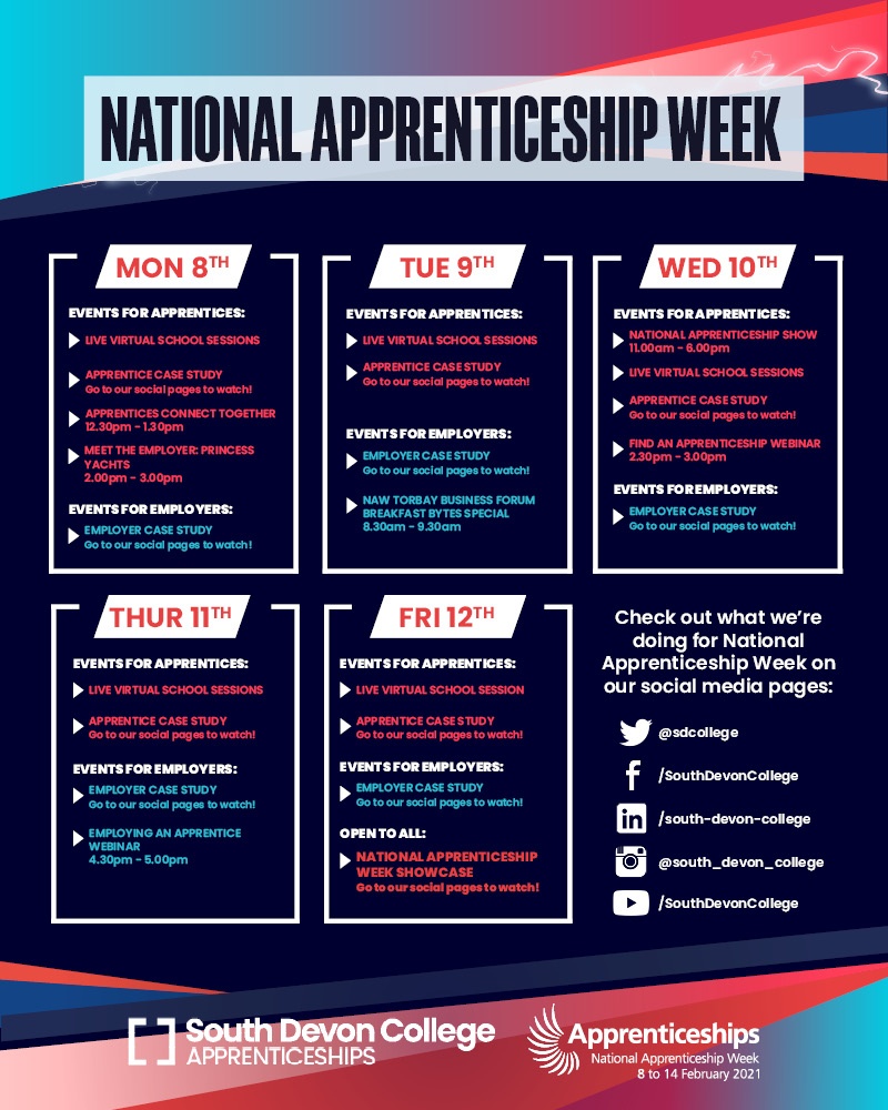 National Apprenticeship Week 2021 Timetable graphic