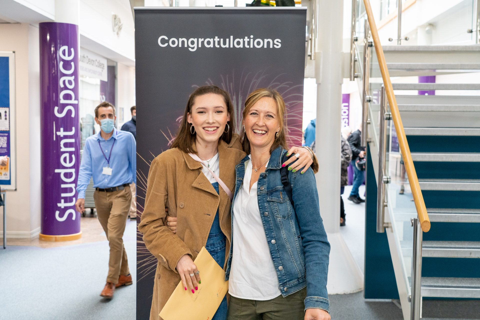 Isobel Burton and mum Louise Burton on results day