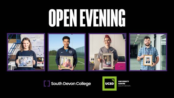 Open Event graphic with 4 images of students and staff