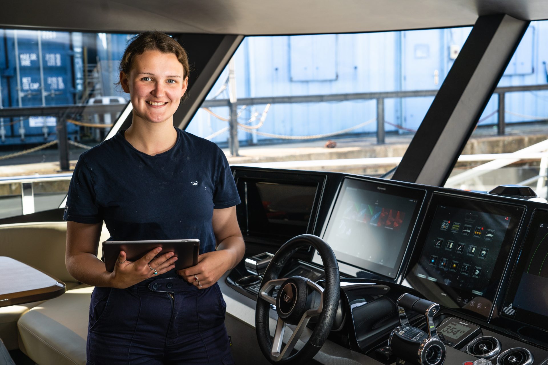 Princess Yachts apprentice in a yacht