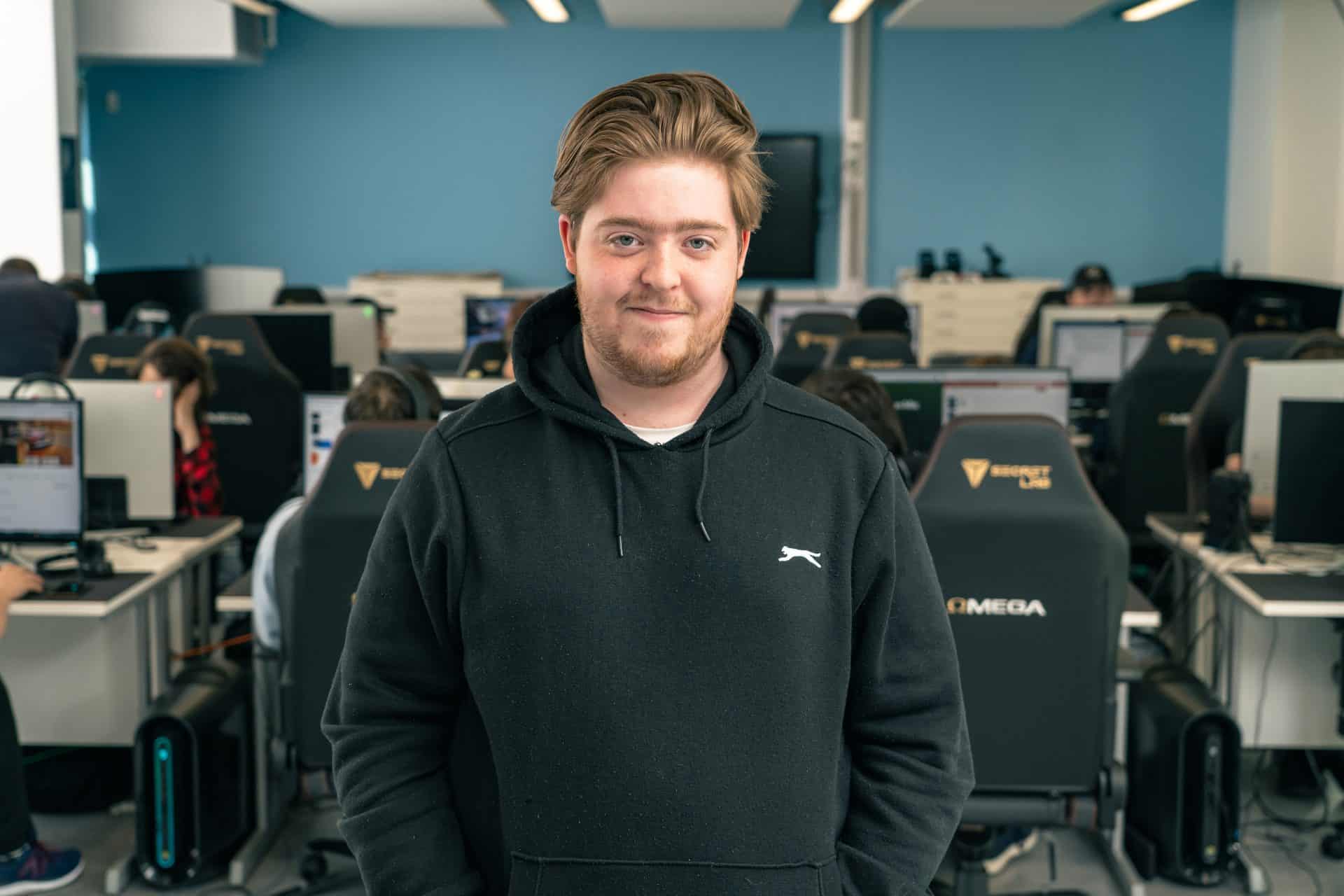 Jordan Silvester who is studying Esports at South Devon College.