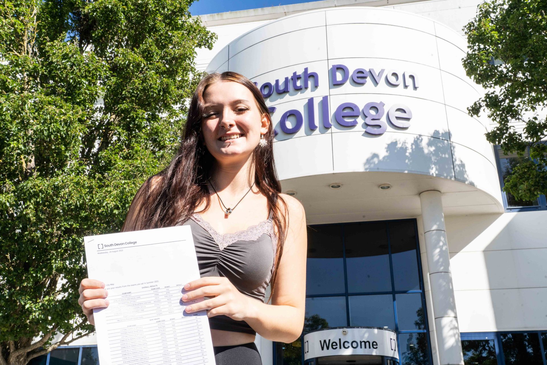 Lily-May Marlow celebrating on GCSE Results Day